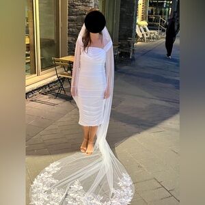 Dress and veil for wedding reception